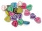 20 14mm Mixed Color Polymer Clay Heart with Spiral Flatback Cabochons